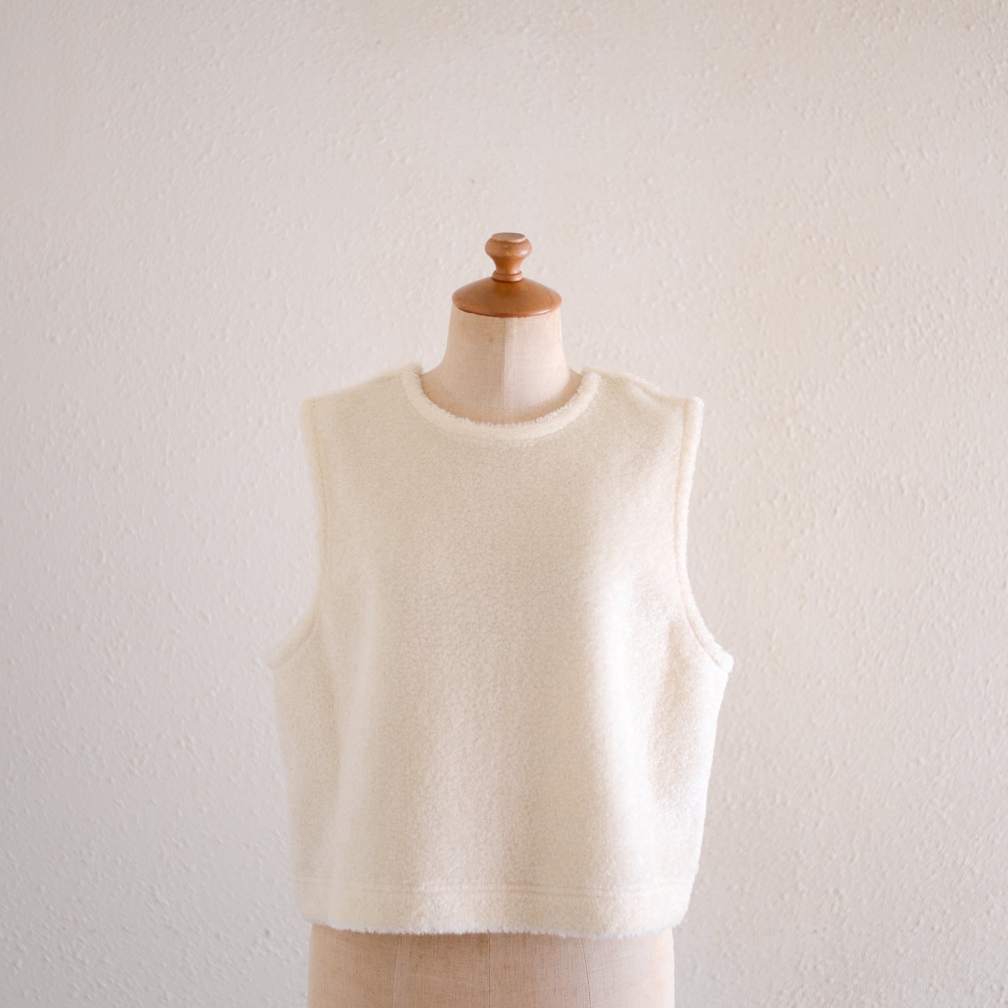Acrylic Cotton 2-Way Vest Off White