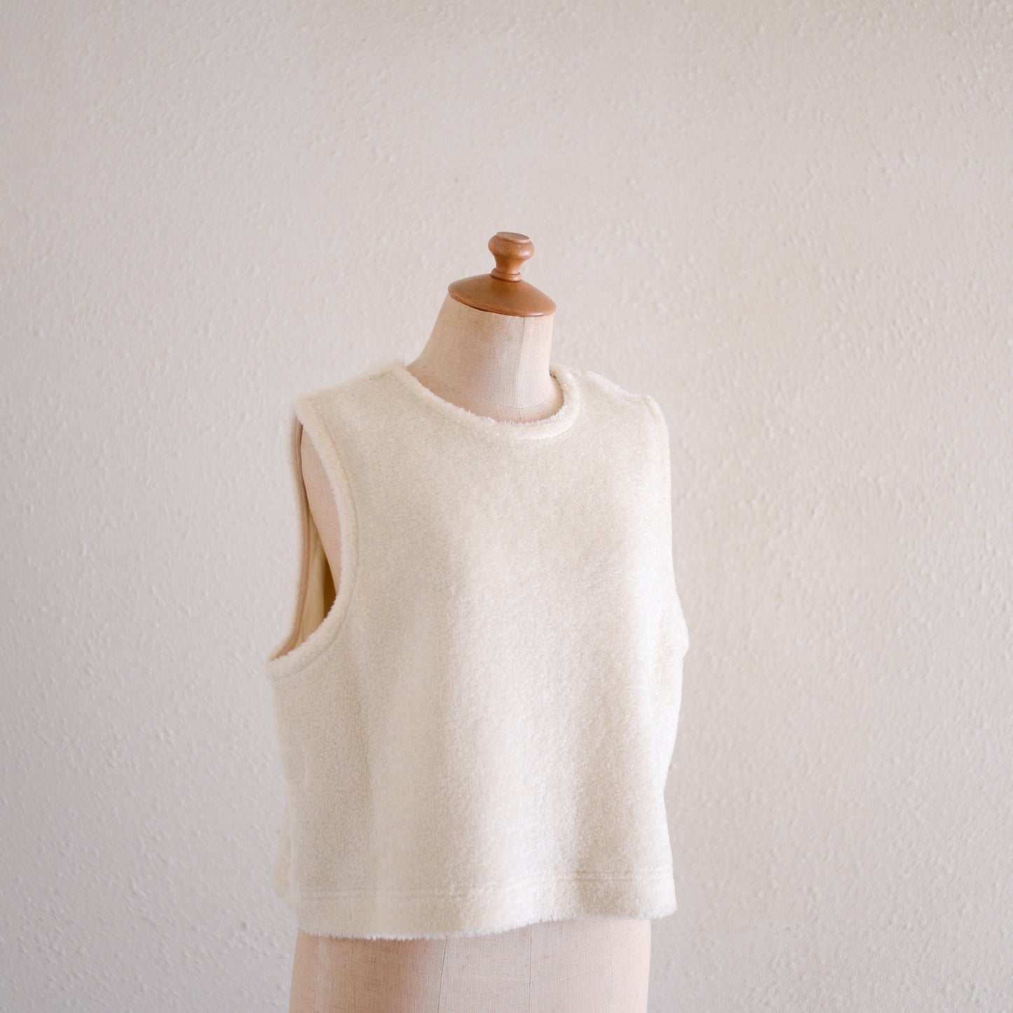 Acrylic Cotton 2-Way Vest Off White