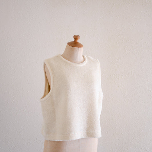 Acrylic Cotton 2-Way Vest Off White