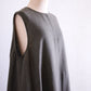 リネンスリーブレスロングワンピース Charcoal Gray