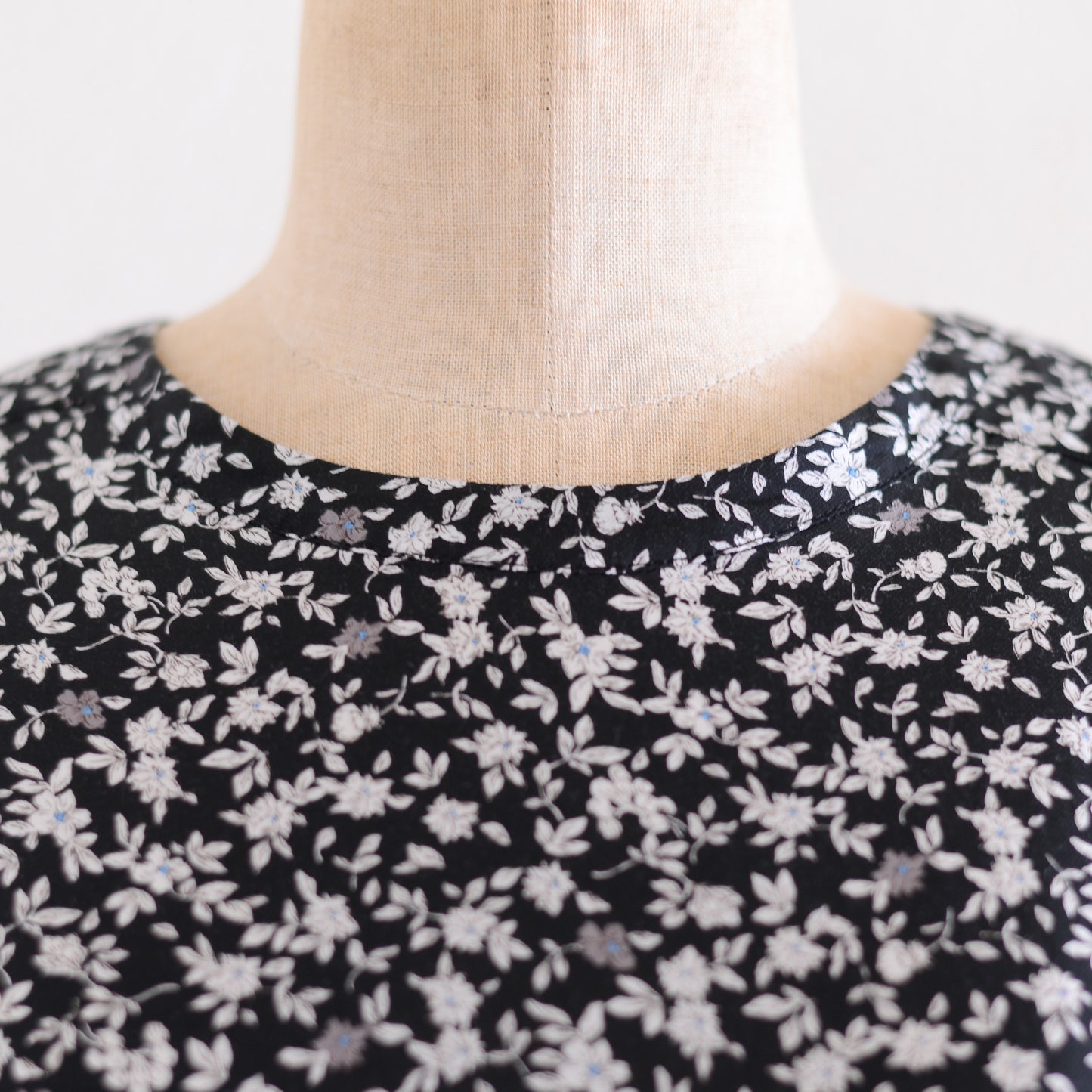 Cotton Cupra Flower Blouse Black