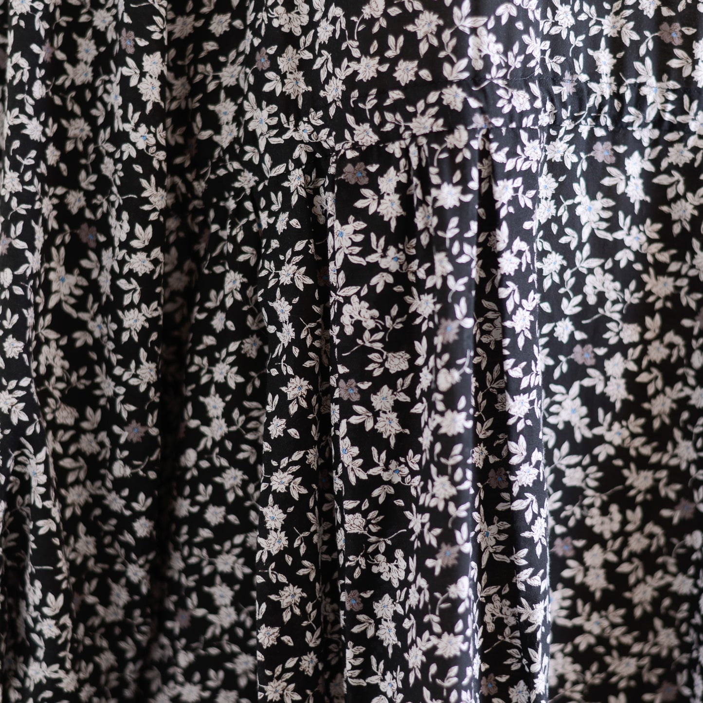 Cotton Cupra Flower Blouse Black