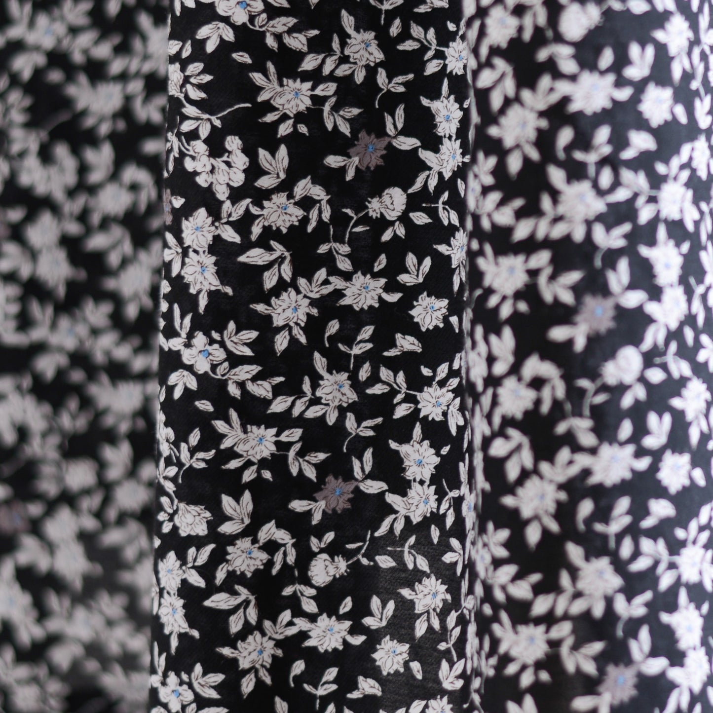 Cotton Cupra Flower Blouse Black