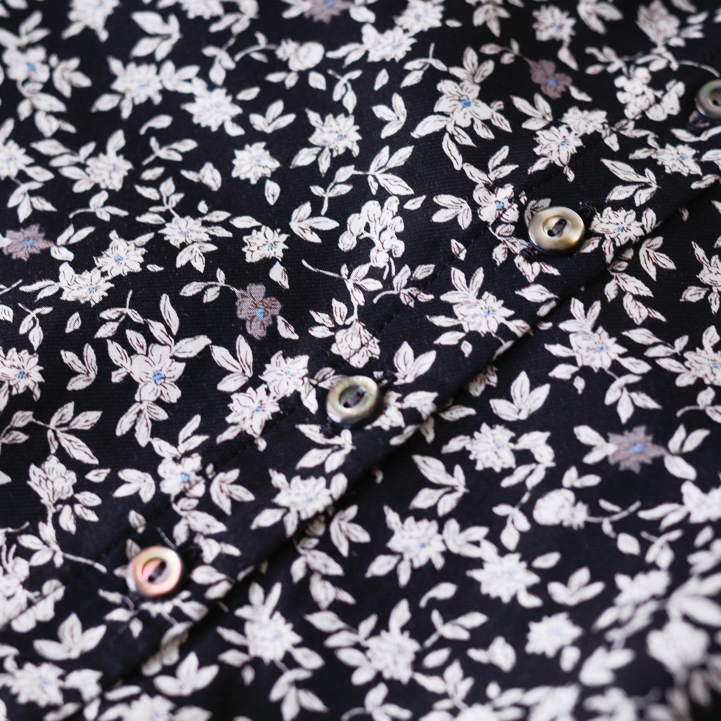 Cotton Cupra Flower Blouse Black