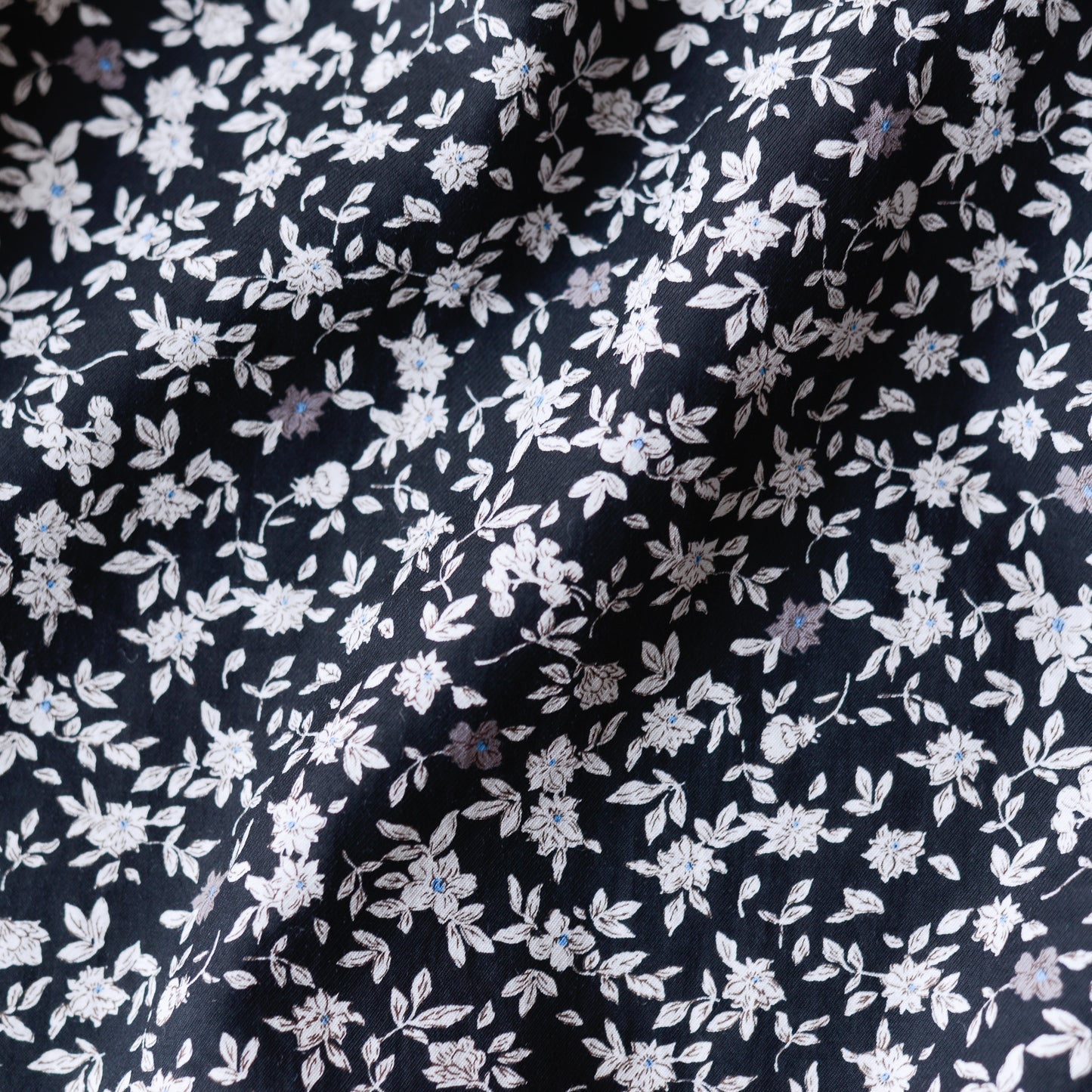 Cotton Cupra Flower Blouse Black