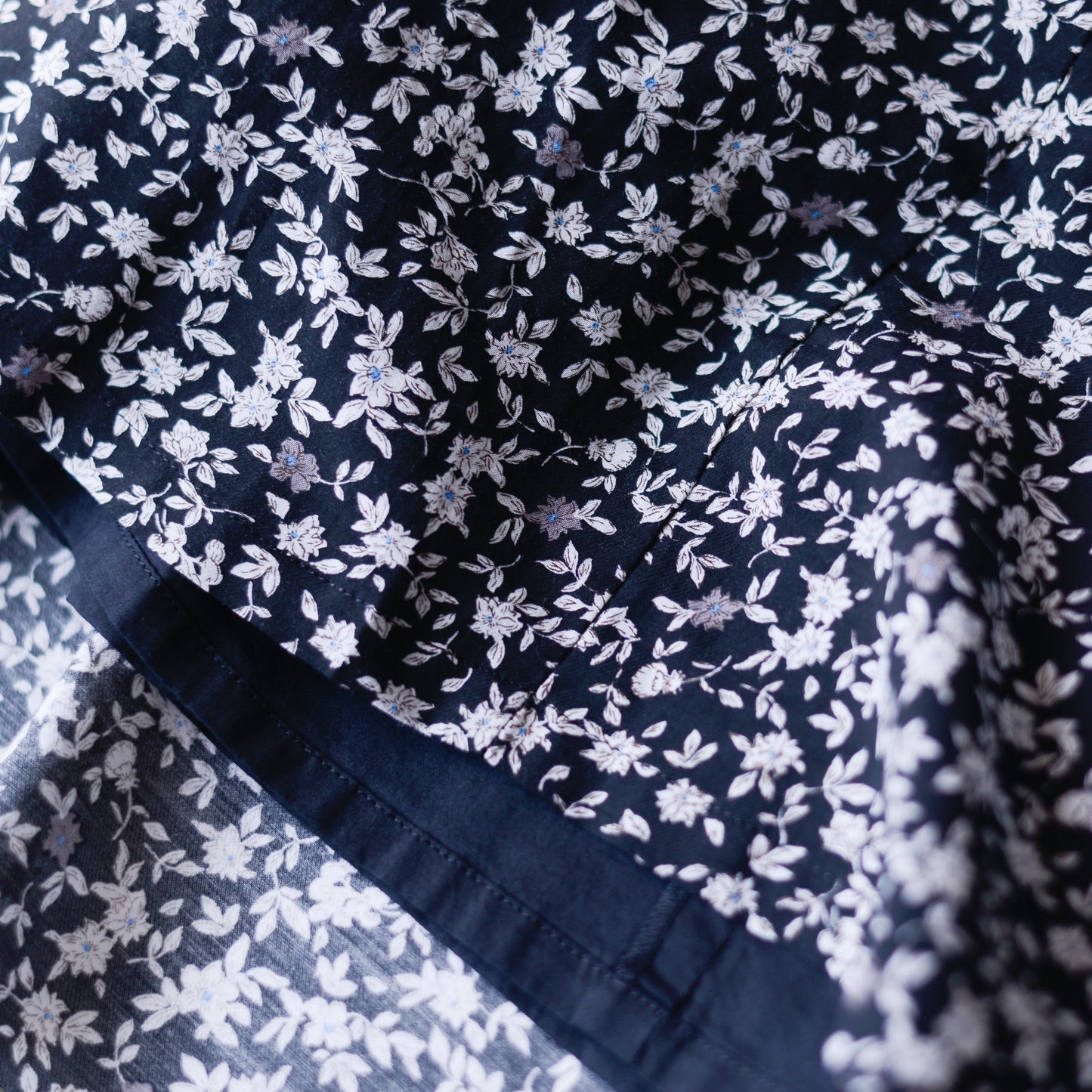 Cotton Cupra Flower Blouse Black