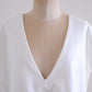 코튼 2웨이 V 넥 베스트 Off White