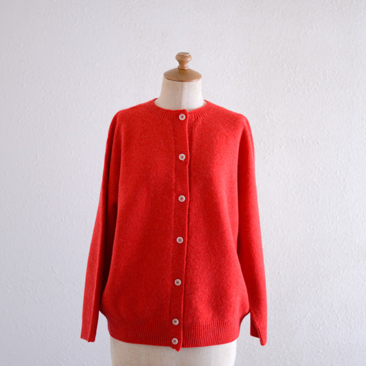 Wool Cashmere 2-Way Cardigan Red