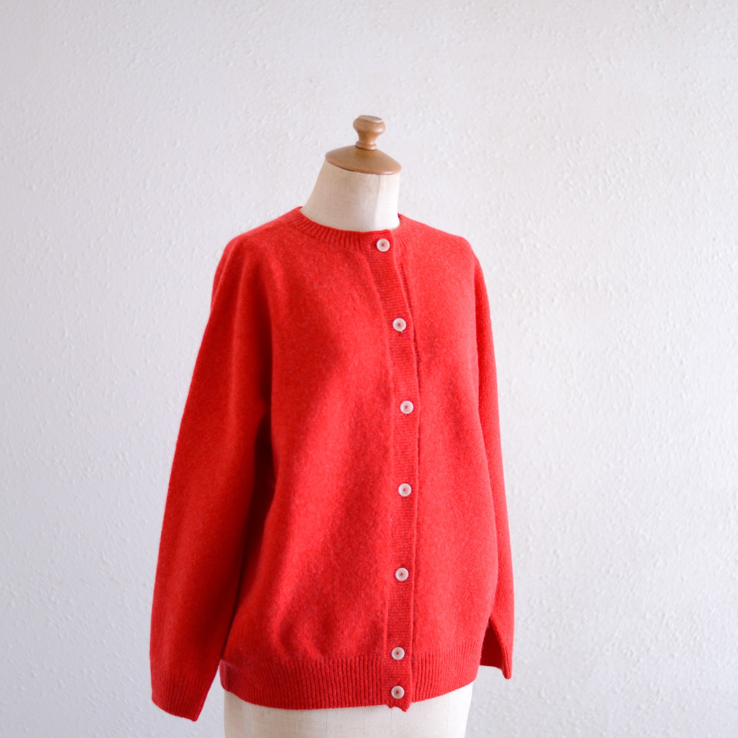 Wool Cashmere 2-Way Cardigan Red