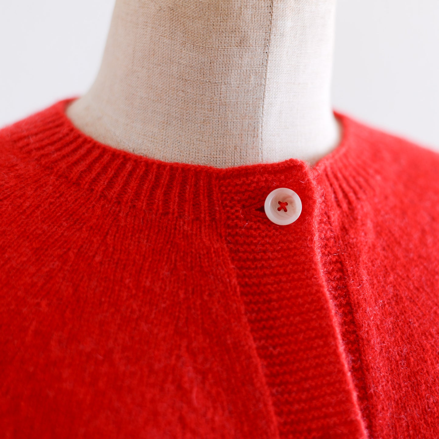 Wool Cashmere 2-Way Cardigan Red