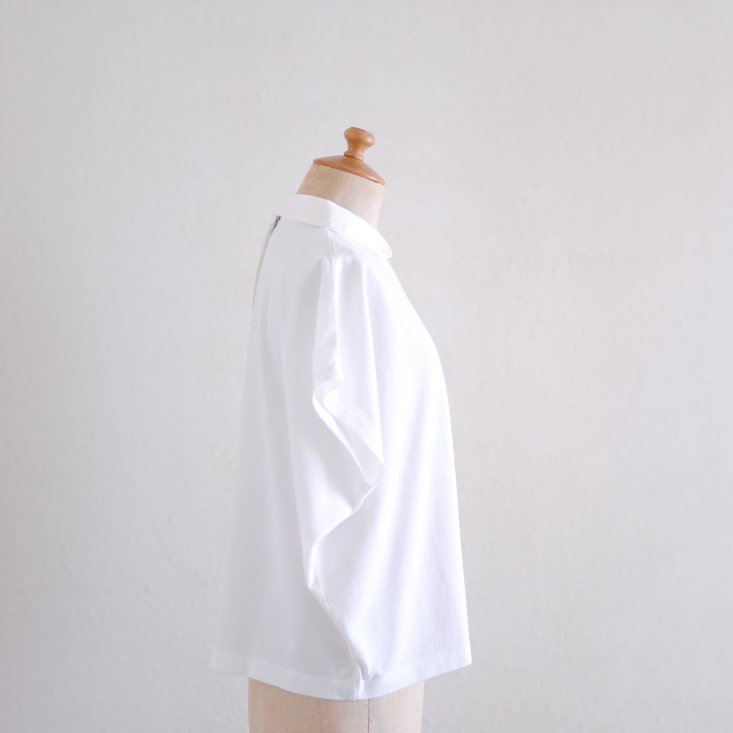 コットン鹿子ラウンドカラープルオーバー Off White