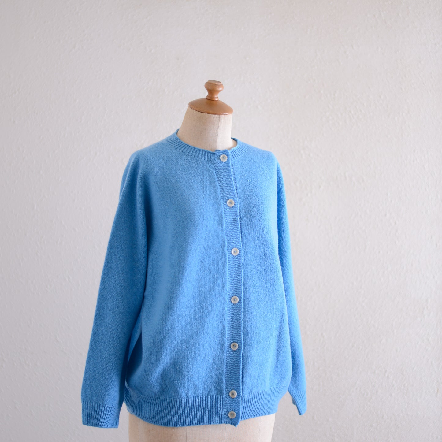 Wool and cashmere two-way cardigan in blue
