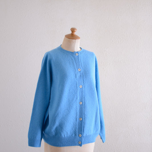 Wool and cashmere two-way cardigan in blue