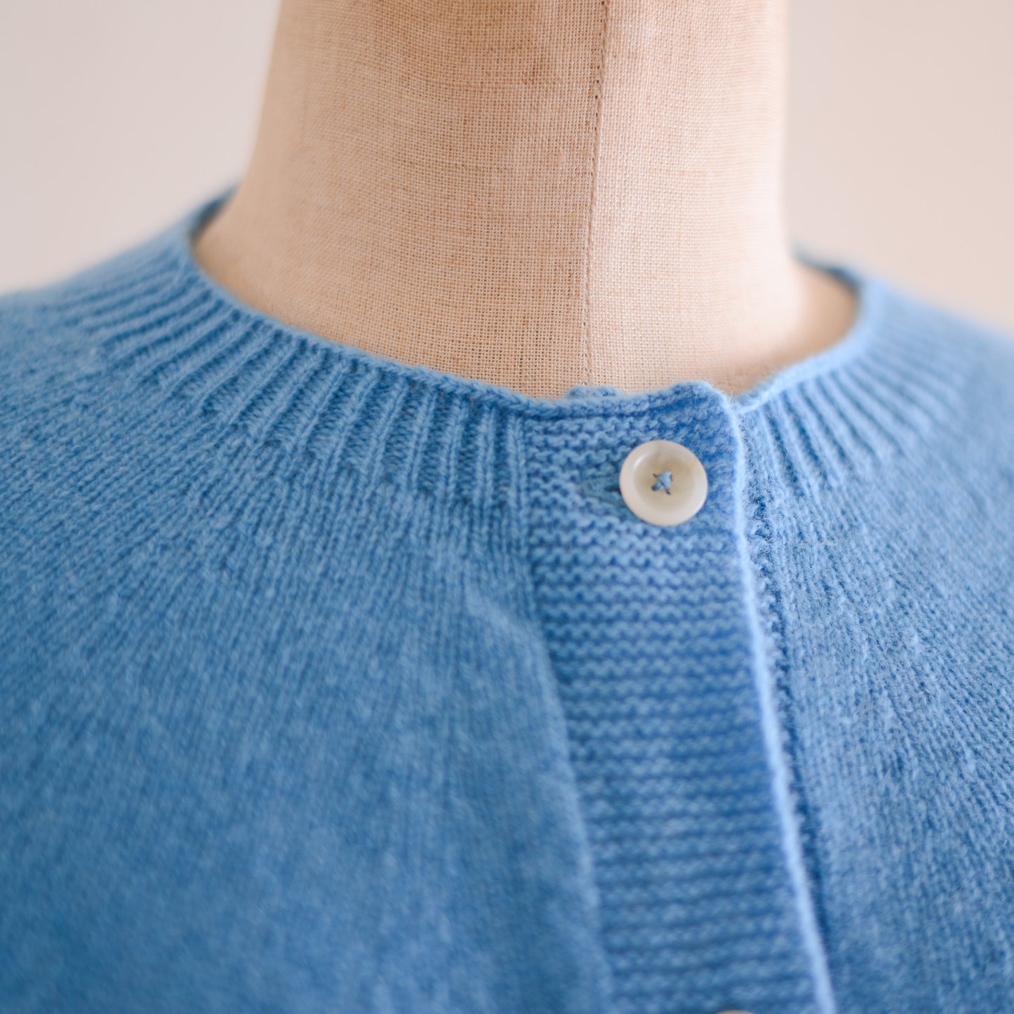 Wool and cashmere two-way cardigan in blue