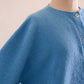 Wool and cashmere two-way cardigan in blue