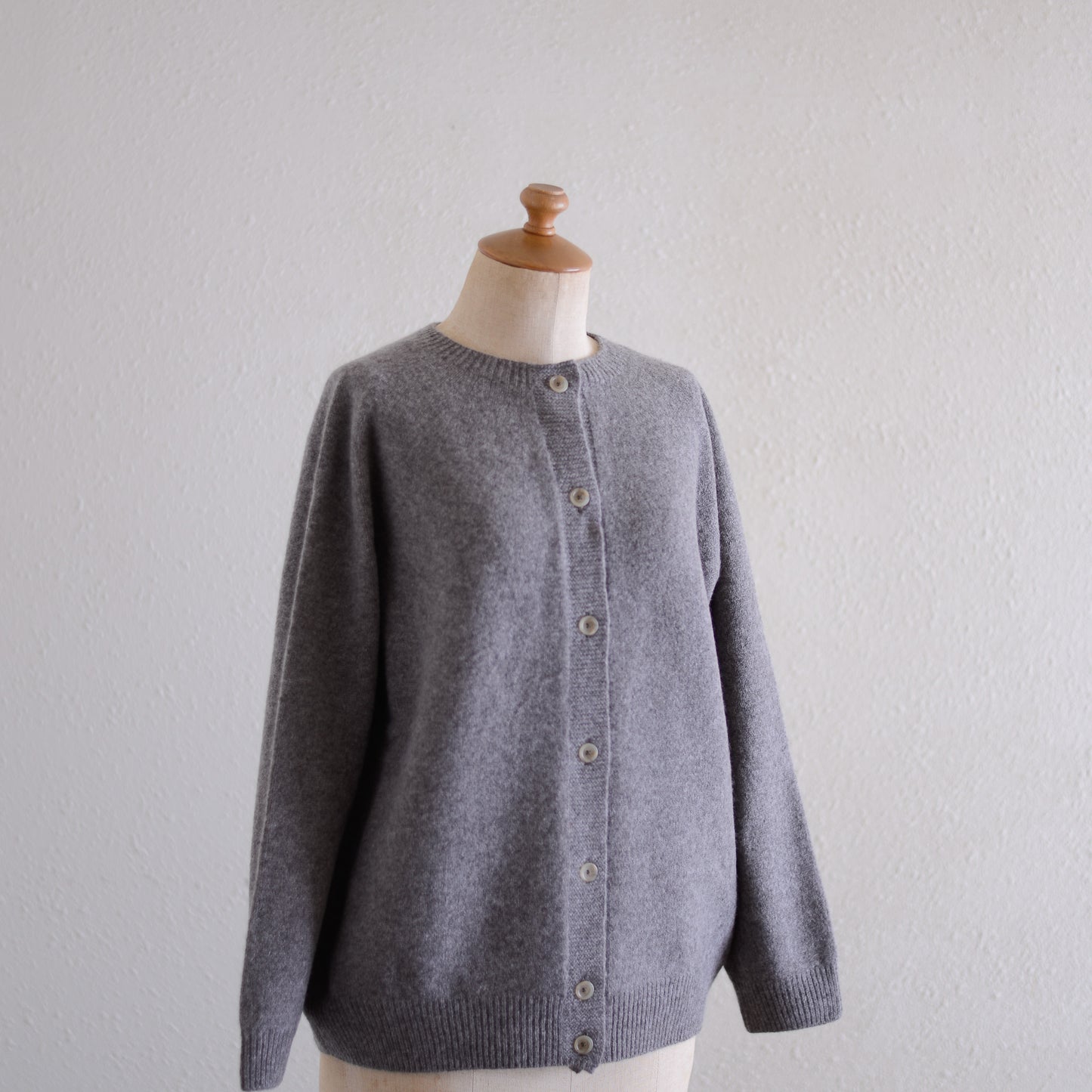 Wool and cashmere two-way cardigan in brown