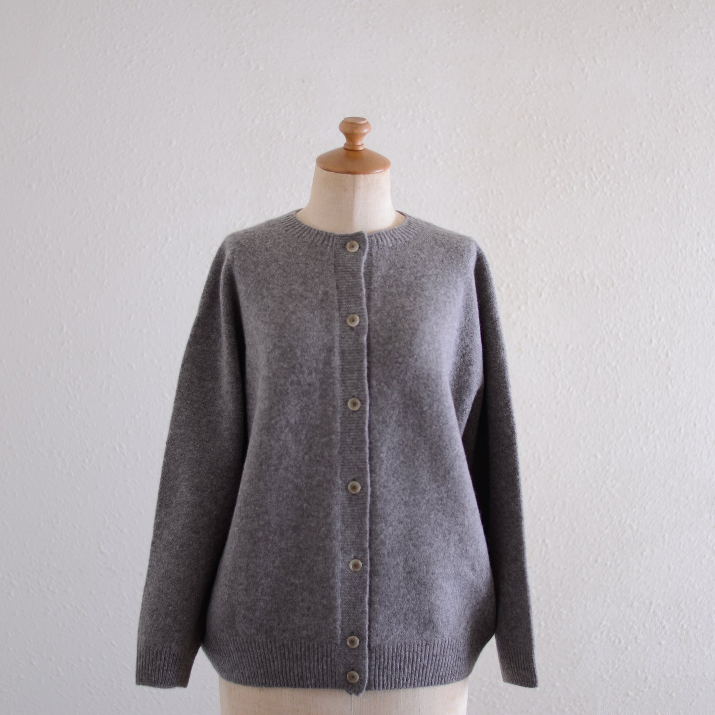 Wool and cashmere two-way cardigan in brown