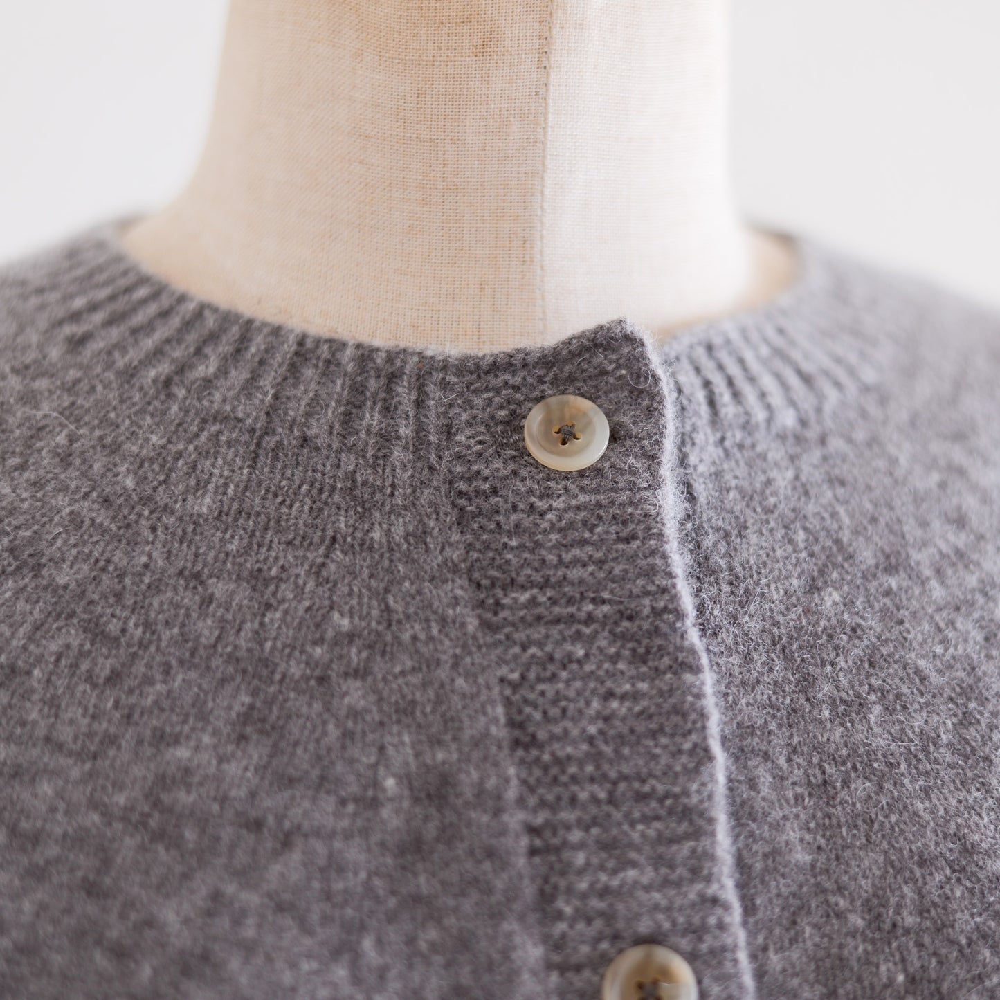 Wool and cashmere two-way cardigan in brown