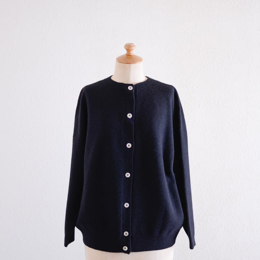 Wool Cashmere 2-Way Cardigan Black