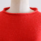 Wool and cashmere high-neck sweater in Red