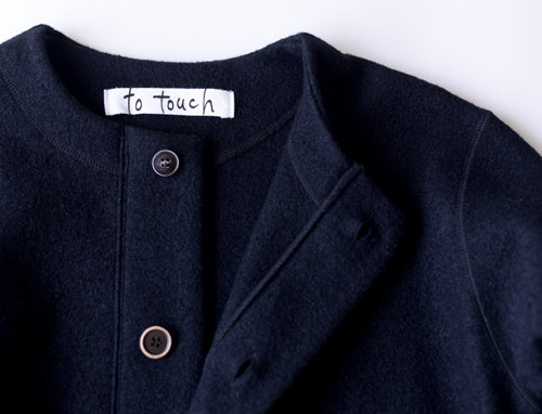 Wool Random Button Jacket Black