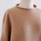 Wool and cashmere high-neck sweater in Camel