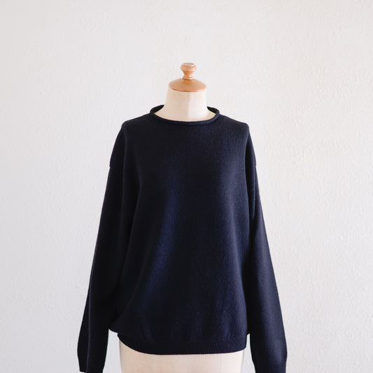 Wool and cashmere high-neck sweater in Black