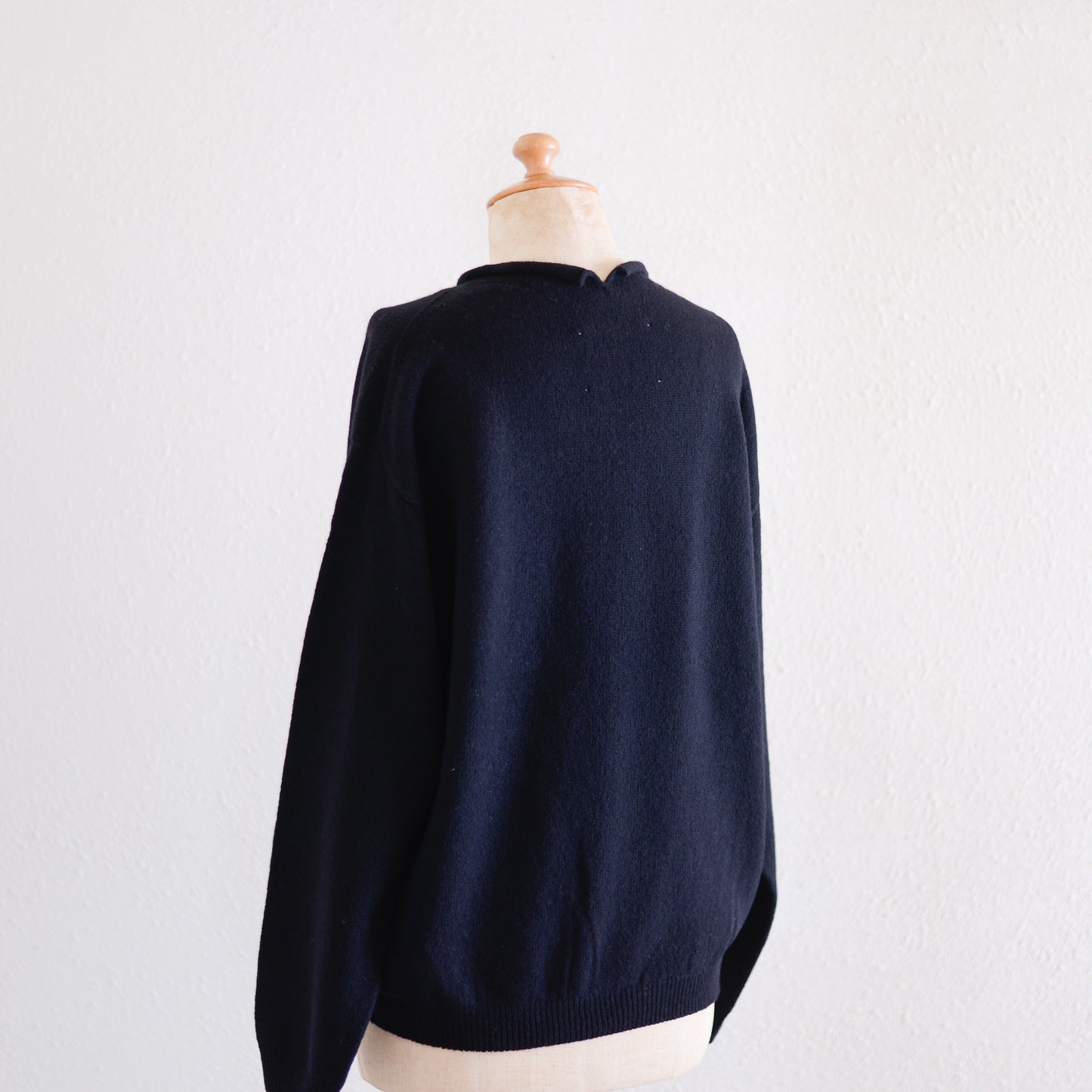 Wool and cashmere high-neck sweater in Black