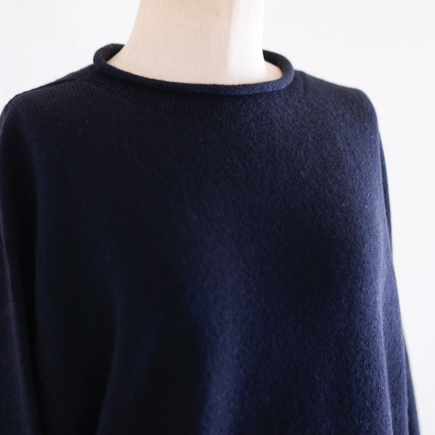 Wool and cashmere high-neck sweater in Black