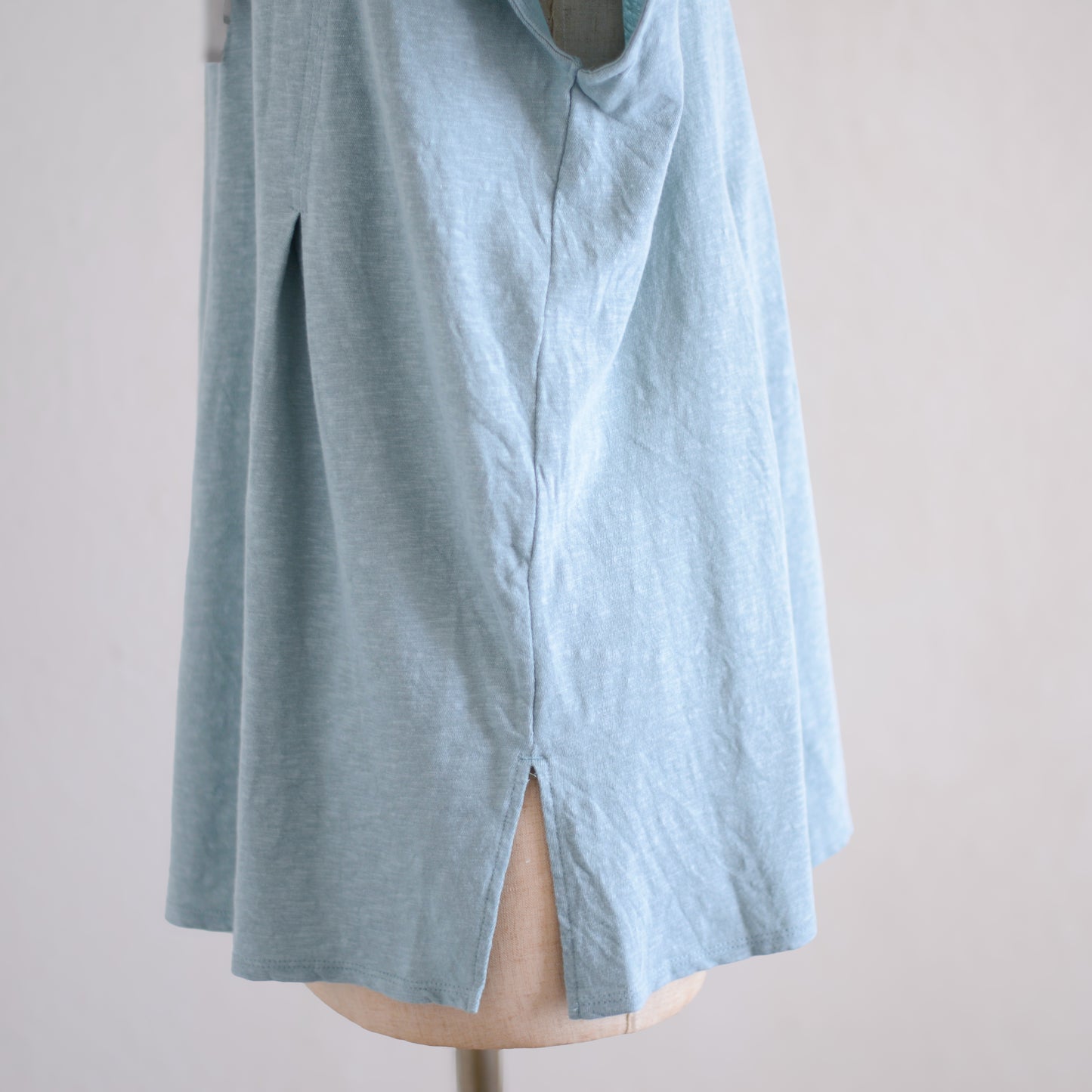 コットンリネンバックリボンプルオーバー Smoke Blue