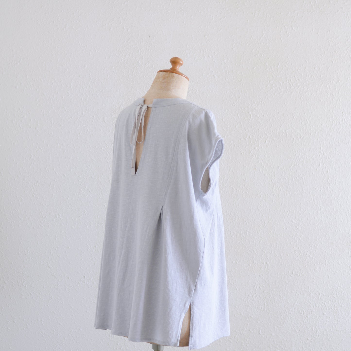 コットンリネンバックリボンプルオーバー Light Gray