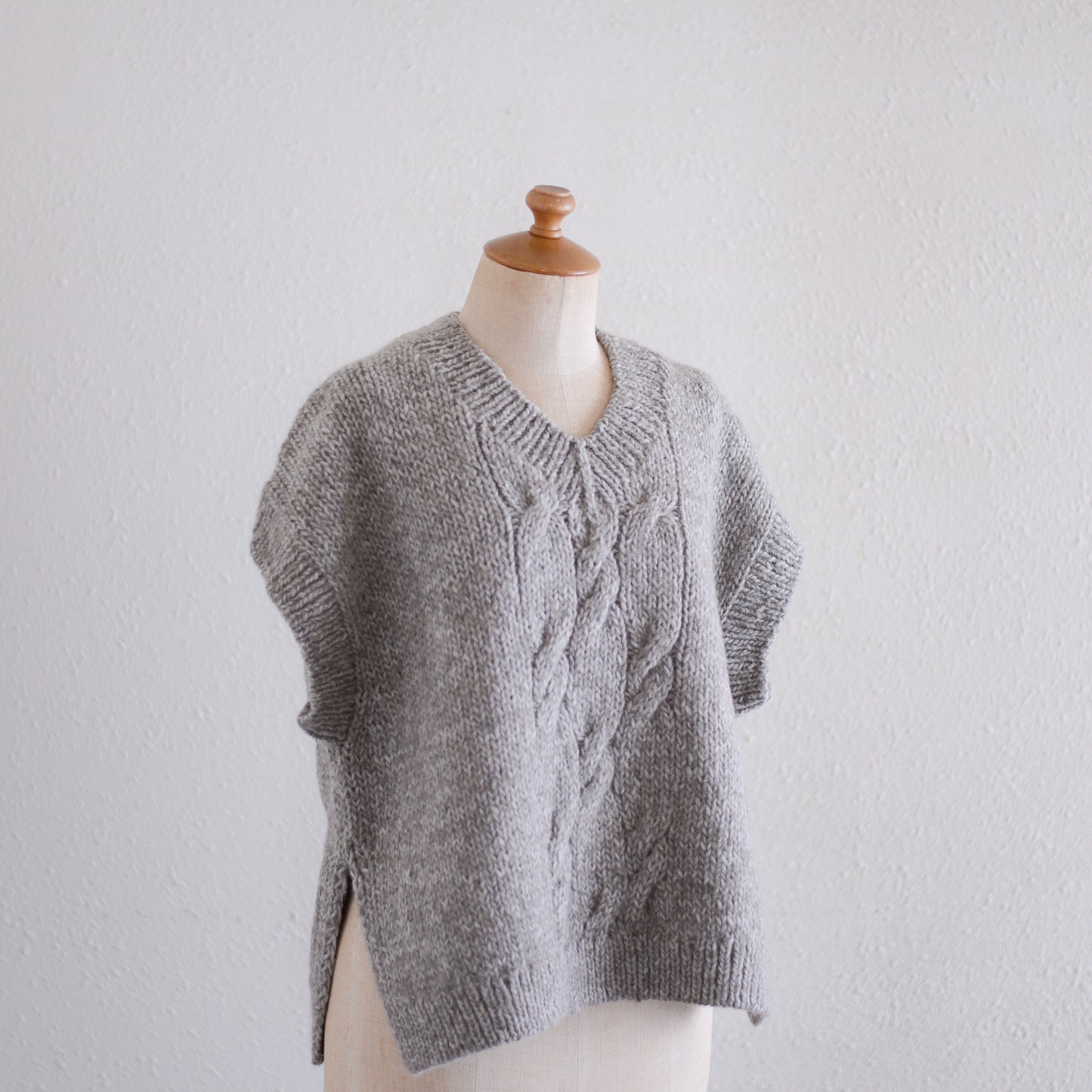 Baby Alpaca Cable Vest Brown