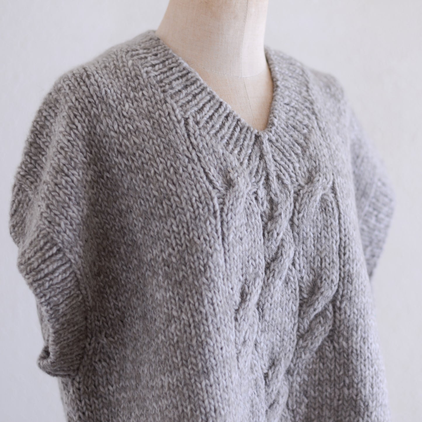 Baby Alpaca Cable Vest Brown