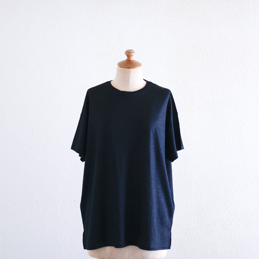 Ramie Short-Sleeve T-Shirt Black