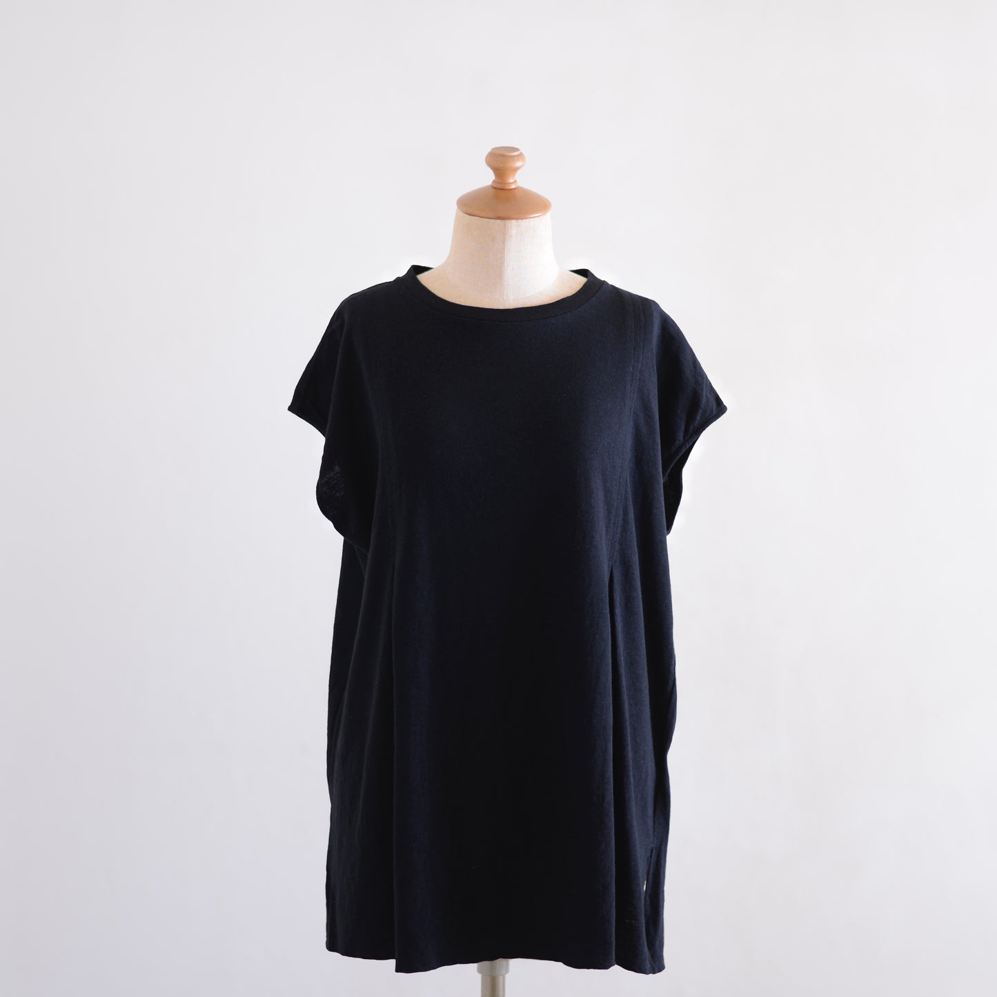 コットンリネンバックリボンプルオーバー Black