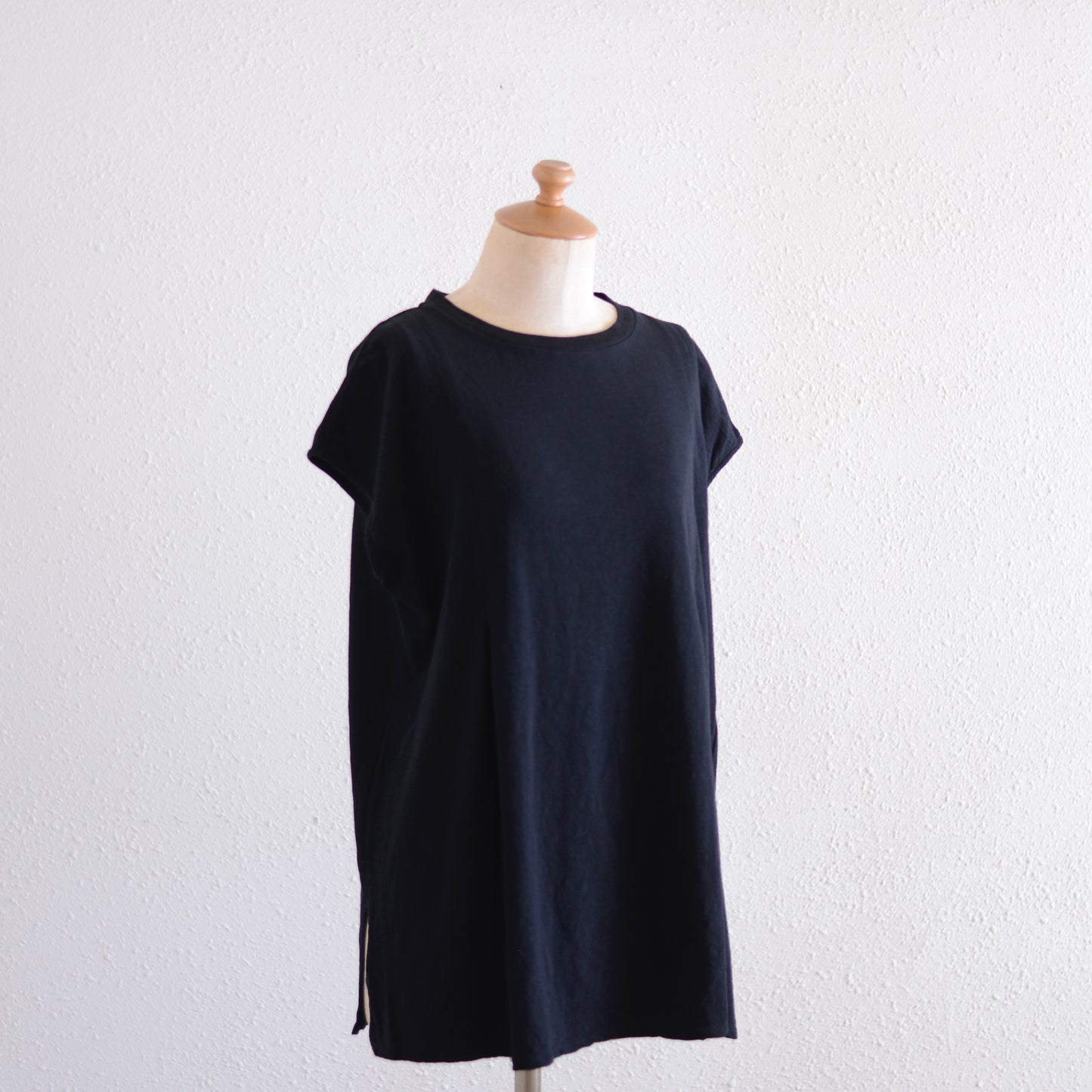 コットンリネンバックリボンプルオーバー Black