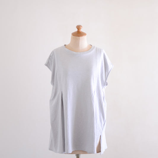 コットンリネンバックリボンプルオーバー Light Gray