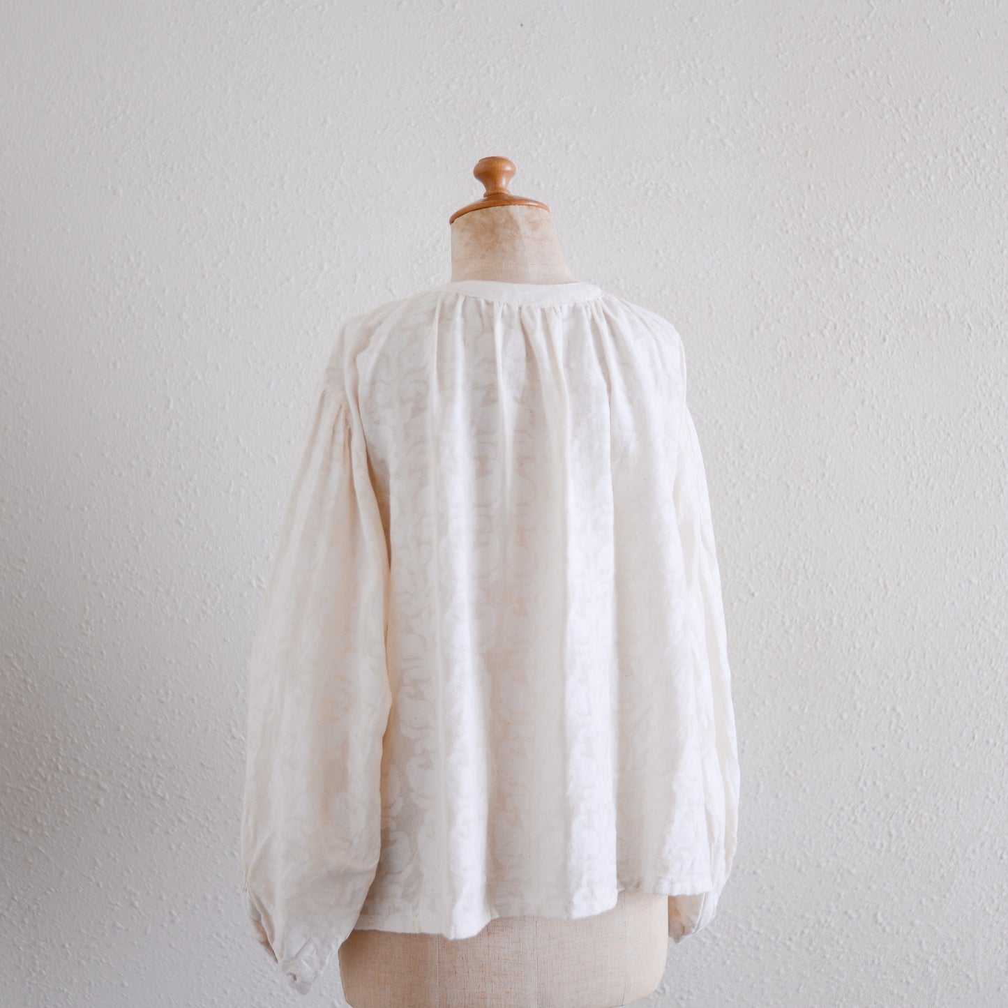Cotton Jacquard Blouse, Natural