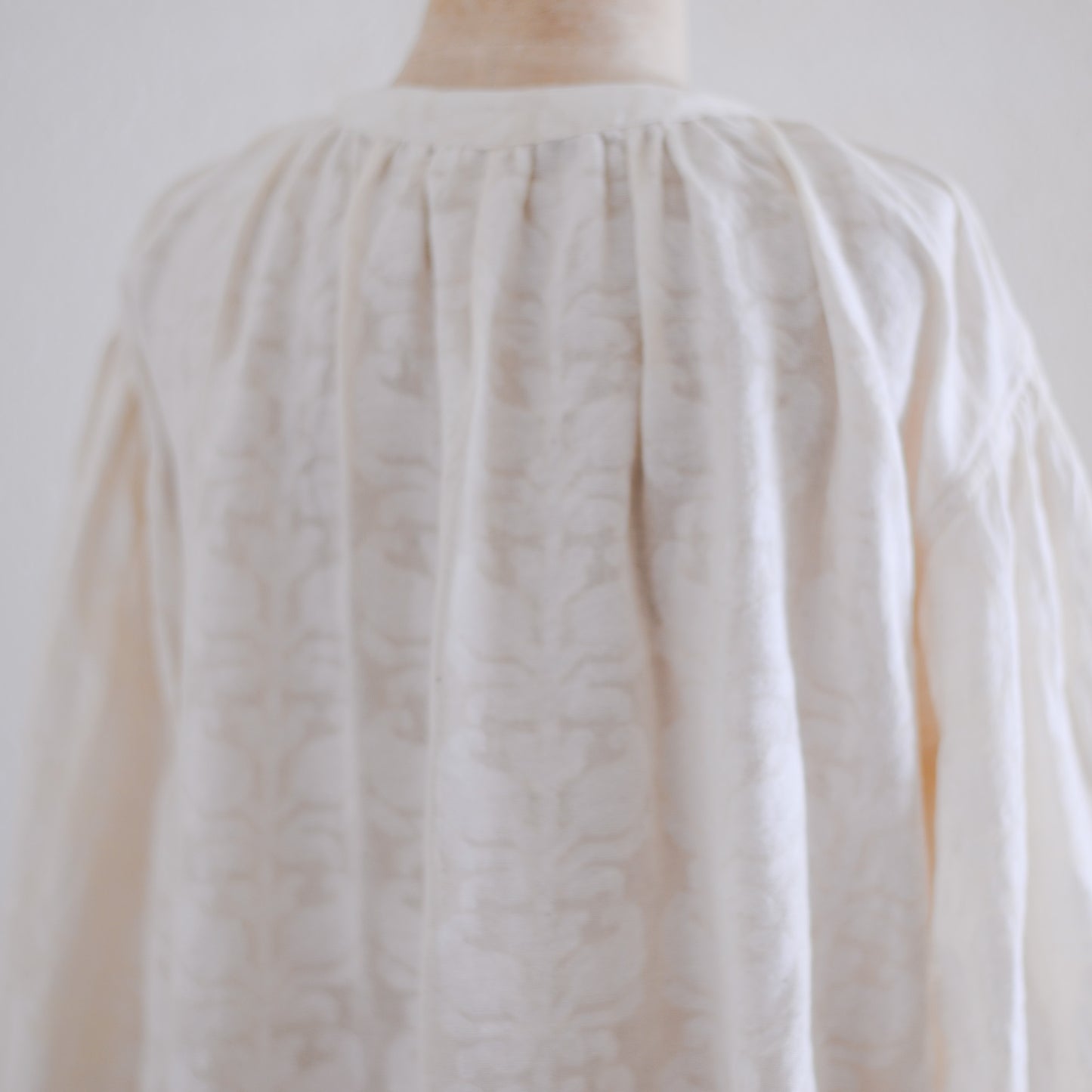 Cotton Jacquard Blouse, Natural