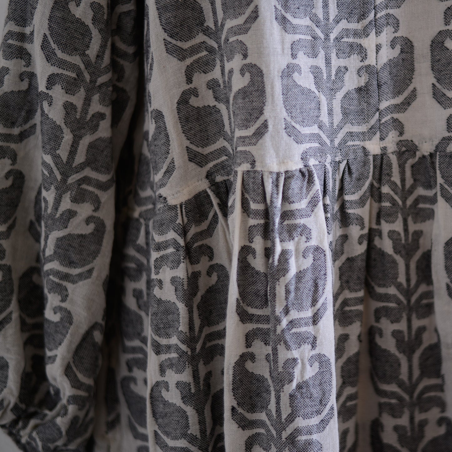 Cotton Jacquard Ribbon Dress, Natural x Black