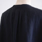 リネンラッフルショートスリーブブラウス  Black
