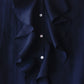 リネンラッフルショートスリーブブラウス  Black