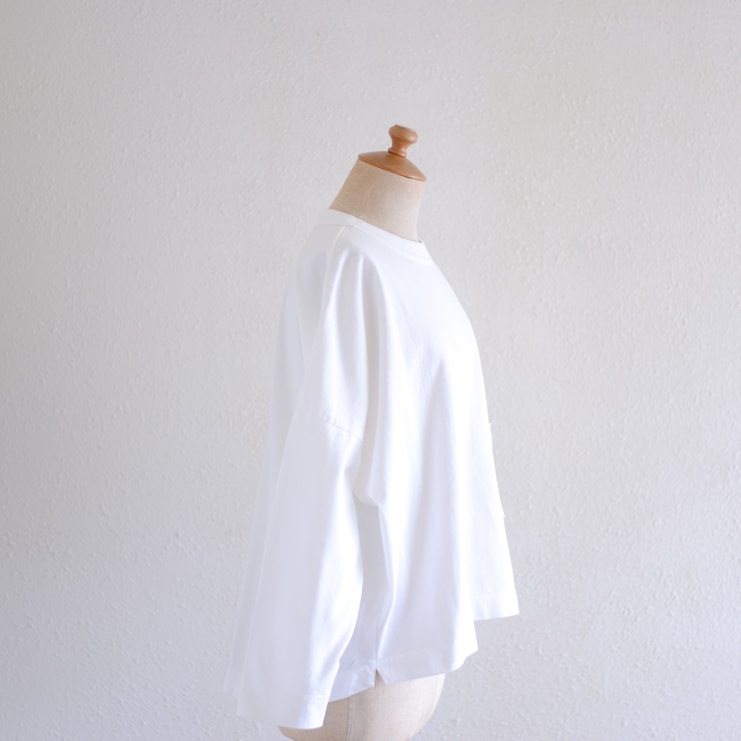 Cotton Drop Shoulder Pocket T-Shirt Off White