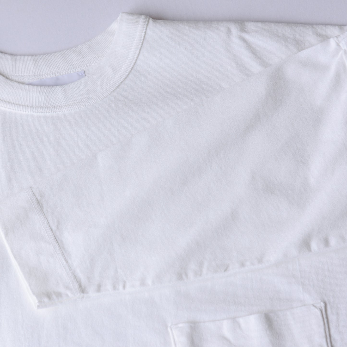 Cotton Drop Shoulder Pocket T-Shirt Off White