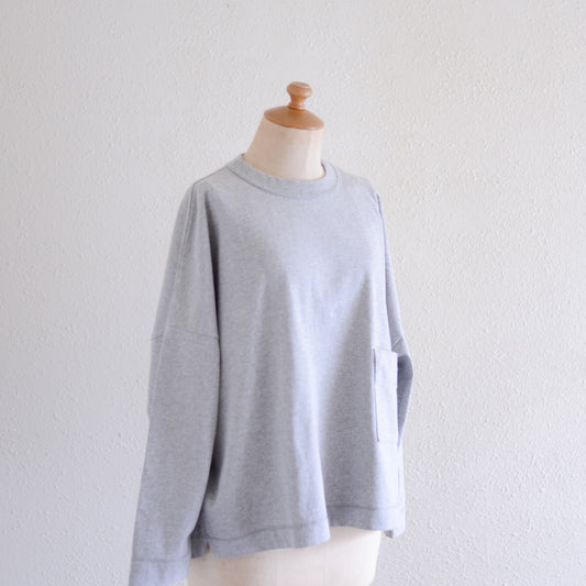 Cotton Drop Shoulder Pocket T-Shirt Gray