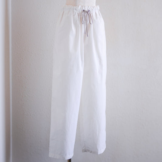 Cotton Drawstring Pants - White
