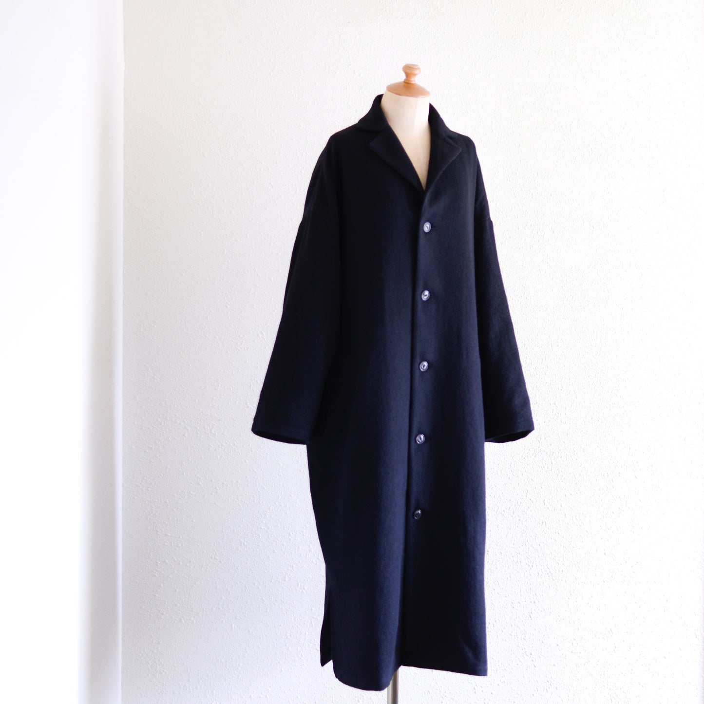 Soft Wool Long Coat Black