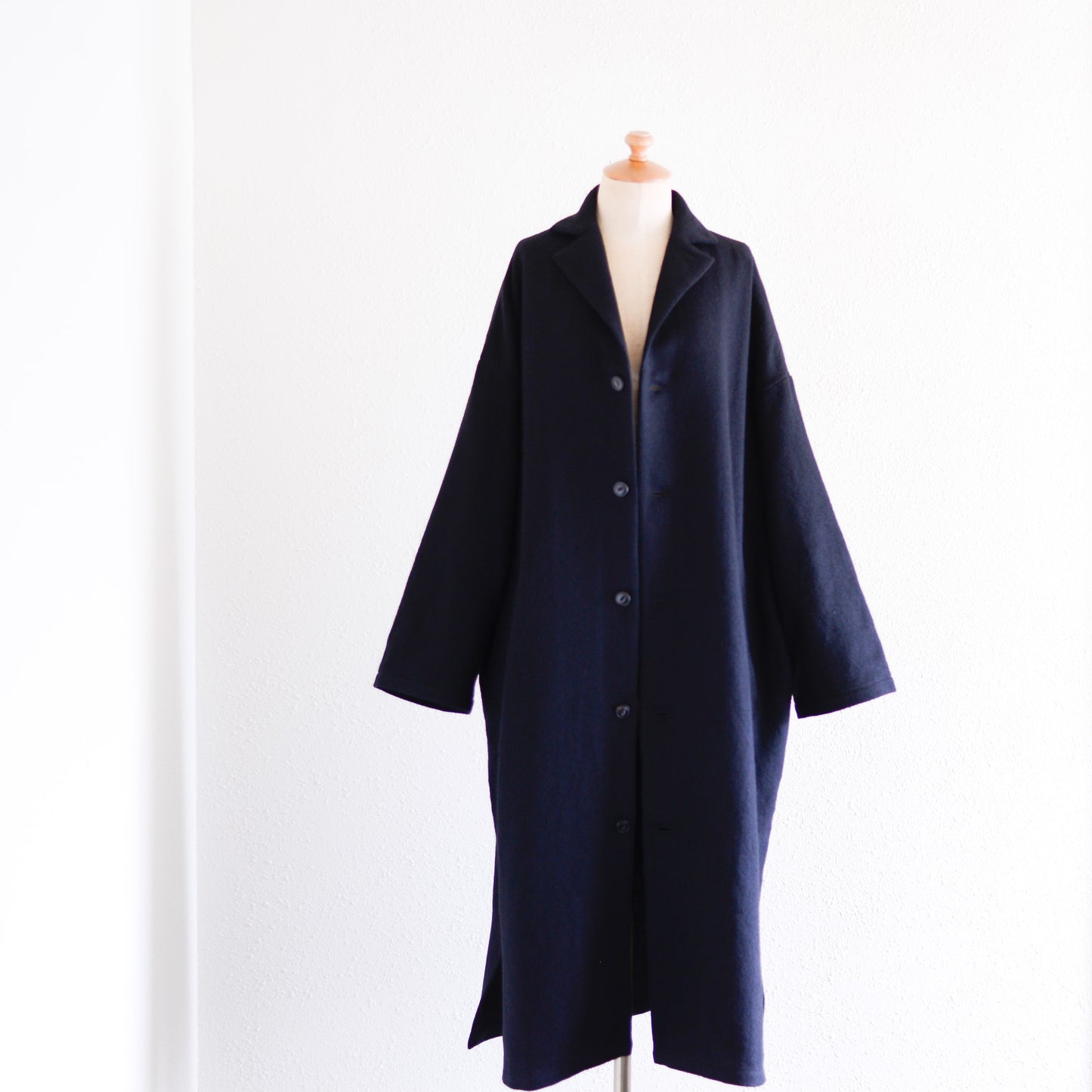 Soft Wool Long Coat Black