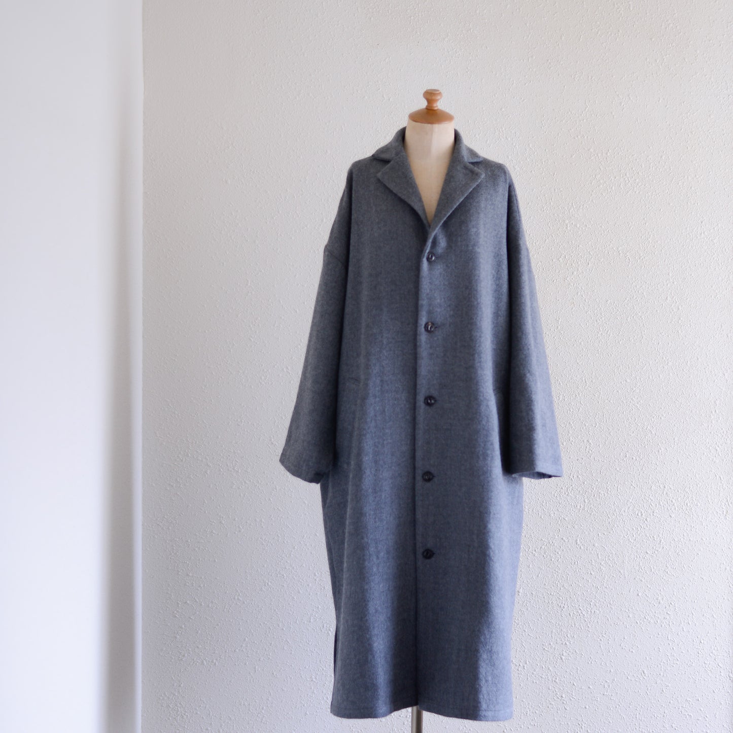 Soft wool long coat Gray
