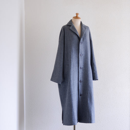Soft wool long coat Gray